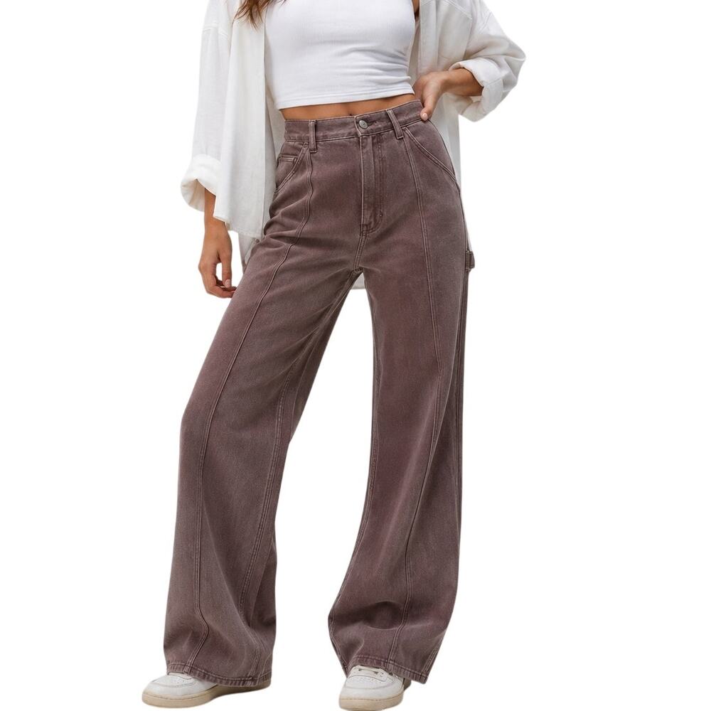 PacSun Ultra High Rise Flare Carpenter Brown Faded Denim Size 23